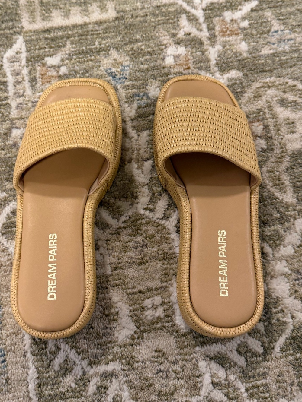 Woven Platform Slide Sandals - Tan - Picture 2 of 2